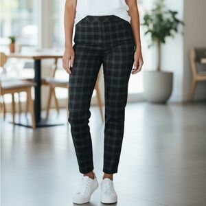 Lord & Taylor Dark Plaid Skinny Pants